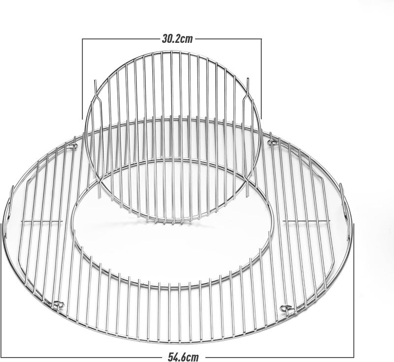 BBQ-Yummy Hinged Cooking Grate for Weber, 22.5 inch Charcoal Grills, Kettle, Performer, Master-Touch, Grill Grate Replacement Part for Weber - Image 2